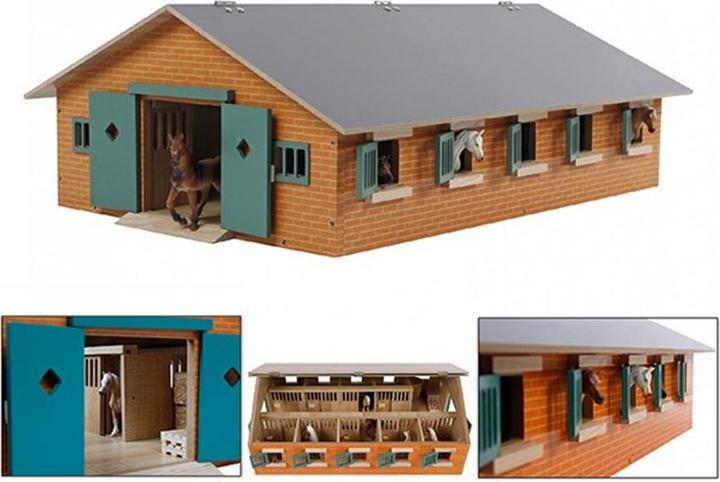 Actual product image Sombo Horse stable wood with 9 horse stables 1:32