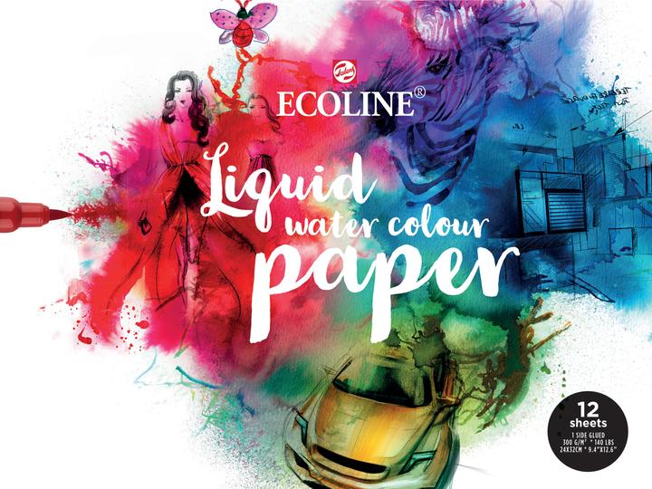 Talens Papier Ecoline Mix (24 x 32 cm, Speziallineatur, Harter Einband)