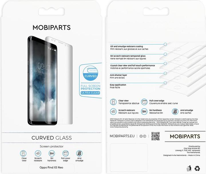 Productafbeelding Mobiparts Curved Glass Oppo Find X3 Neo (1 Stuk, Oppo Find X3 Neo)
