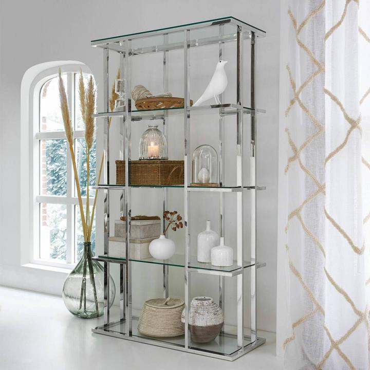 Produktbild Loberon Regal Dacre silber (100 x 40 x 180 cm)