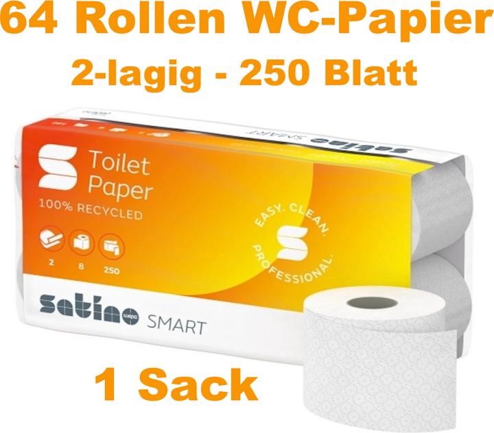 Actual product image Wepa Toilet paper Satino Smart 060610, 2-ply, pack of 8 x 8 rolls (64 x)