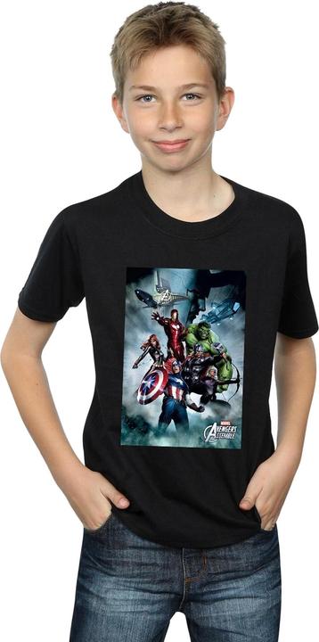 Actual product image Boys Avengers Assemble Team Montage T-Shirt (152, 158)