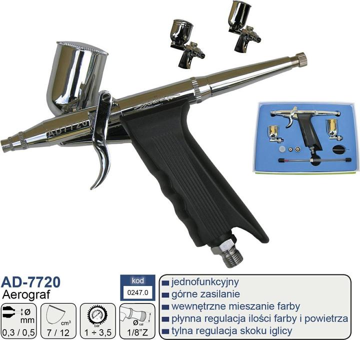 Image du produit Adler AEROGRAF PISTOLETOWY 0,5+0,3 AD-7720