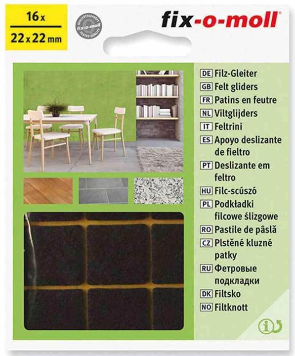 Productafbeelding Fix-o-moll Viltglijders 3 mm / 22 x 22 mm 16 x (Vilten glijders, 16 Stuk)