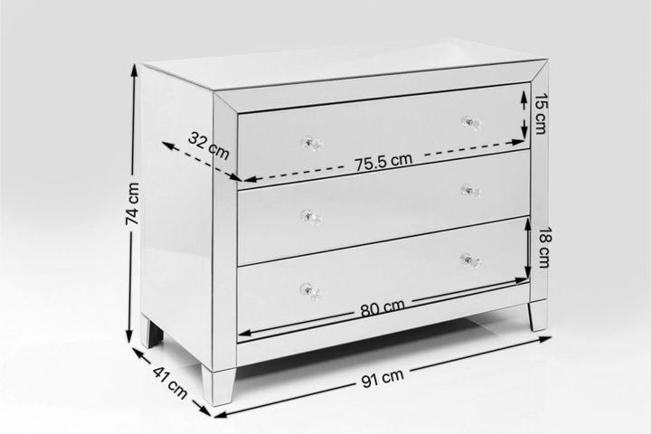 Immagine prodotto Kare Design Cassettiera di lusso 3 cassetti (91 x 41 x 74 cm)