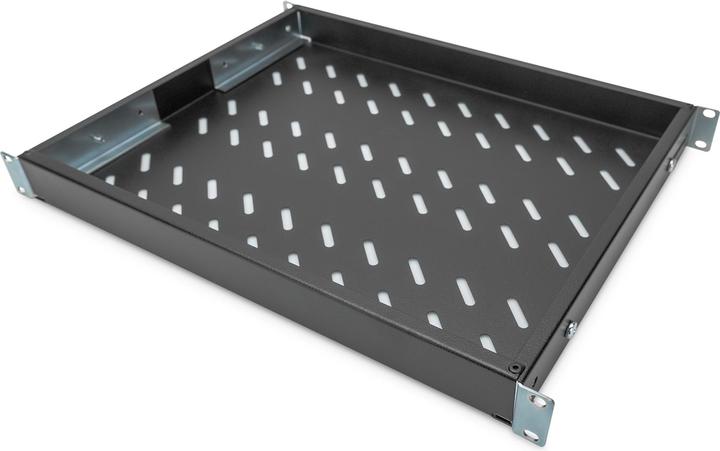 Digitus 1HE Fachboden fuer 48,3cm 19Zoll Netzwerkschrank RAL9005 schwarz fuer 600mm tiefe Schraen...