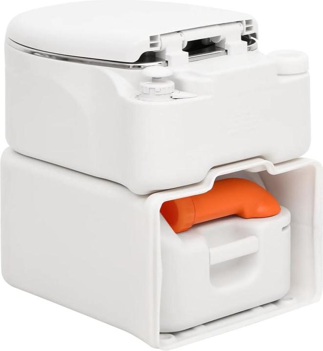Image du produit VidaXL Toilettes encastrées de camping Blanc 24+17 L PEHD & acier