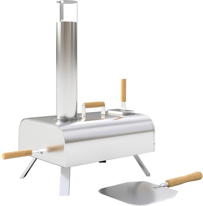 Image du produit Swisshandel24 Outdoor Pizzaofen Holzbefeuerter Pizza Ofen Edelstahl, Pizzastein (Four à pizza à bois)