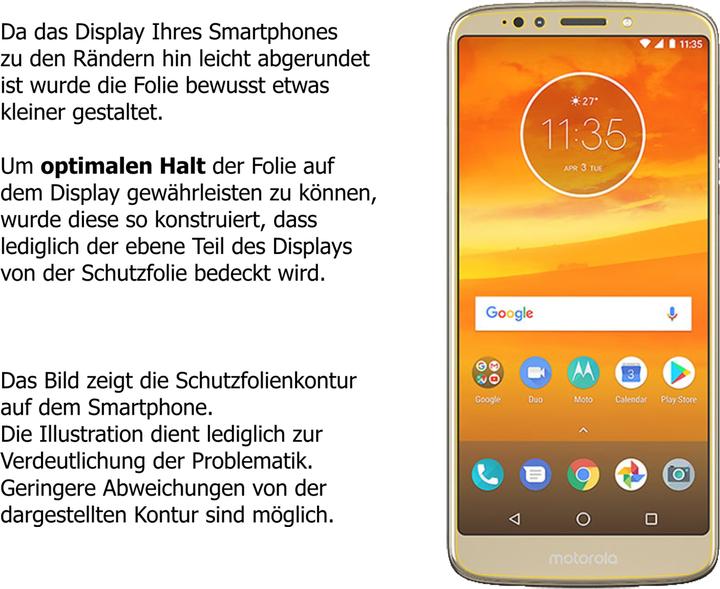 Actual product image Dipos Screen Protector Anti-Shock (2 Piece, Motorola Moto E5 Supra)