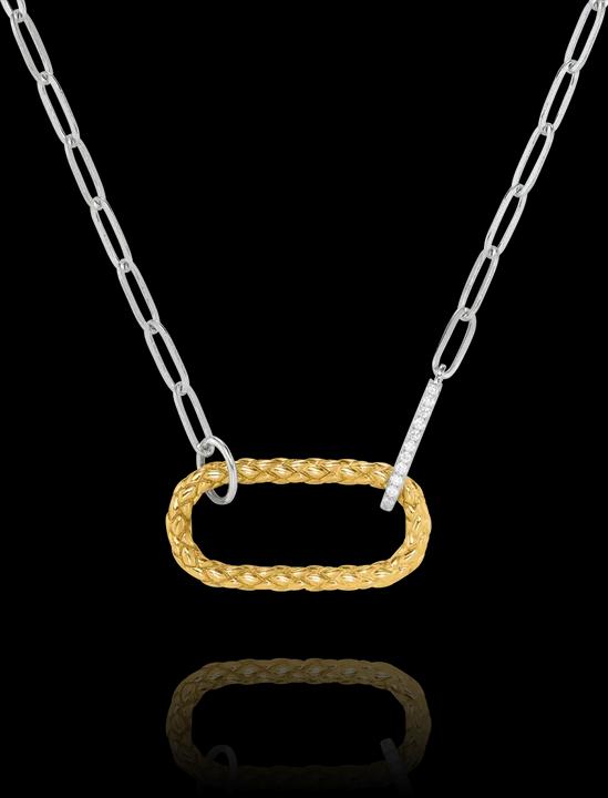 Actual product image Charles Garnier Two-tone silver necklace, zirconium oxide (Silver)