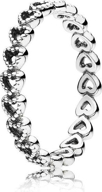 Produktbild Pandora Ring Gereihte Herzen (48, 925 Silber)