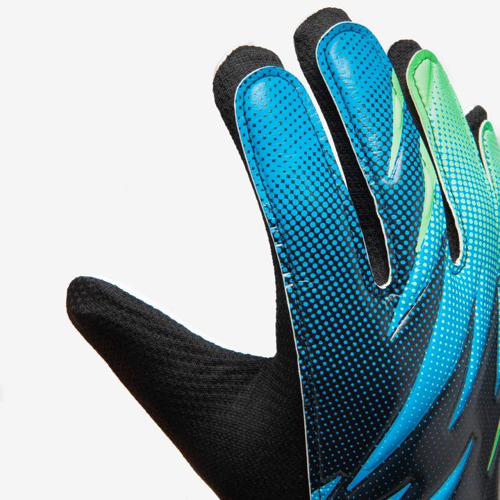 Actual product image Kipsta Kids' resistant gloves First Blue/green (3)