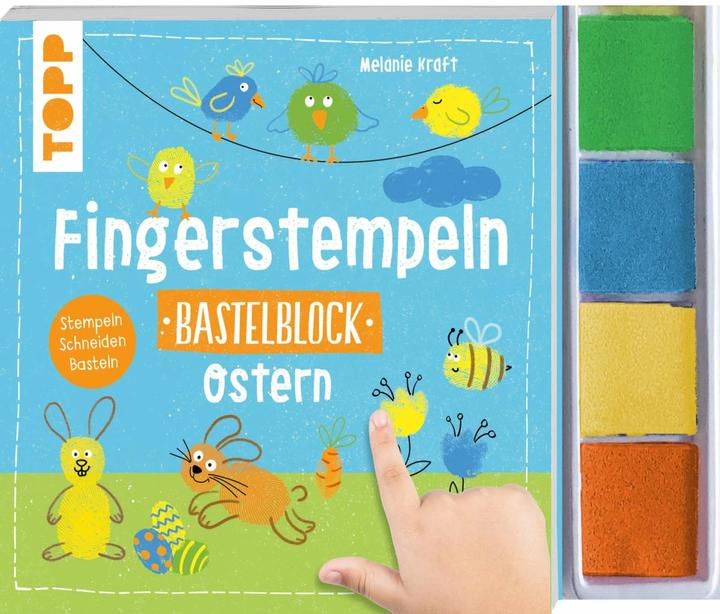 Actual product image Finger stamping. Easter craft block