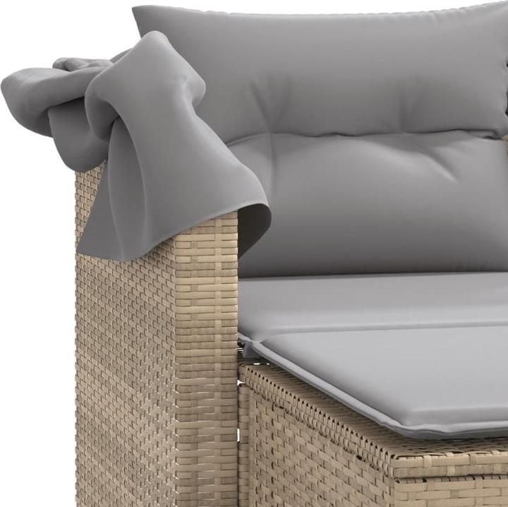 Actual product image VidaXL 2-seater garden sofa with roof and stools