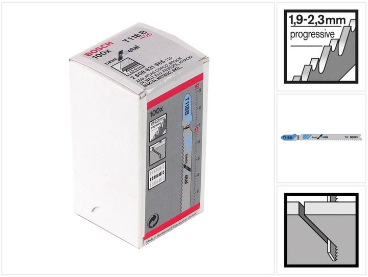 Actual product image Bosch Professional Zubehör Jigsaw blade T 118 B Basic for Metal, pack of 100