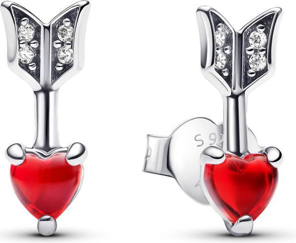 Produktbild Pandora Stud Earrings Arrow & Murano Glass Heart (Sterlingsilber 925)
