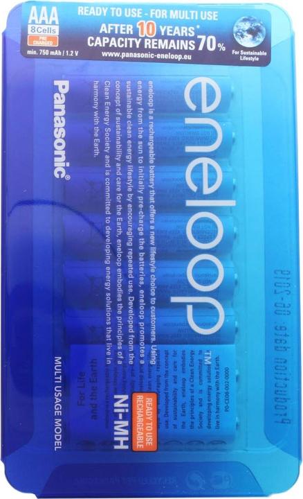 Produktbild Panasonic Akku HR-4UTGB Case AAA Micro-Akku 8er Pack mit 2x AccuCell Case blau (8 Stk., AAA, 800 mAh)