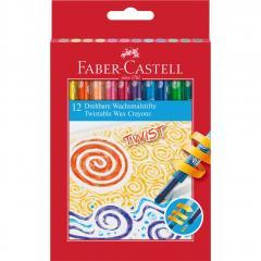 Actual product image Faber-Castell 120003 - Twistable wax crayons, box of 12 (Multicoloured, 12 x)