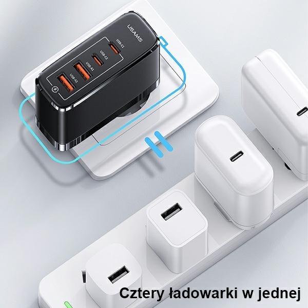 Actual product image Usams 4 Ports GaN Fast Charger (100 W)