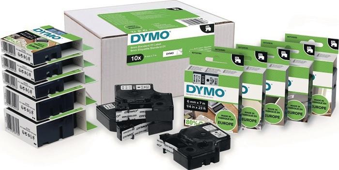 Actual product image Dymo S0720680 Standard Tape (0.90 cm, Black, White)