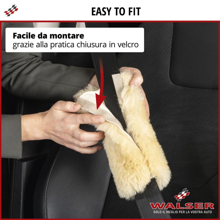 Actual product image Walser Seatbelt Pad Millie made of lambskin, 2 pieces Car Seatbelt Pad anthracite