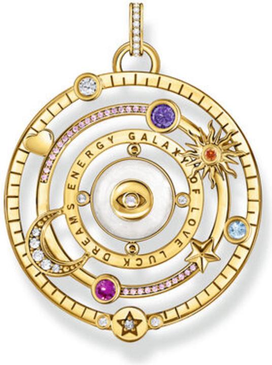 Produktbild Thomas Sabo Kettenanhänger Halbkugel mit Auge bunte Steine vergoldet (Emaille, 925er Silber, Emaille/Silber)