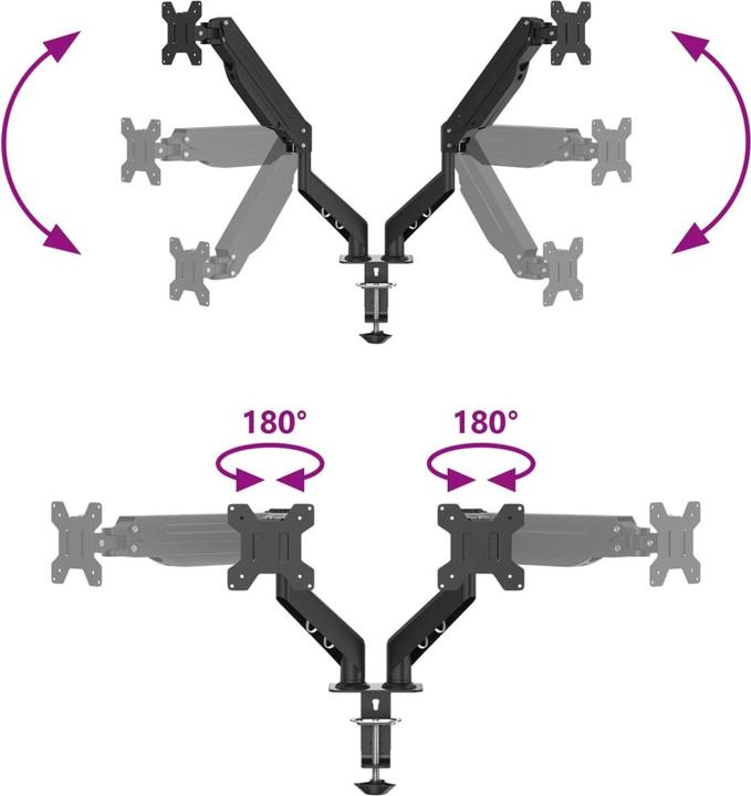 Image du produit VidaXL Bras pour écran double pour Max 27 pouces VESA 75/100 mm 20 kg (27")