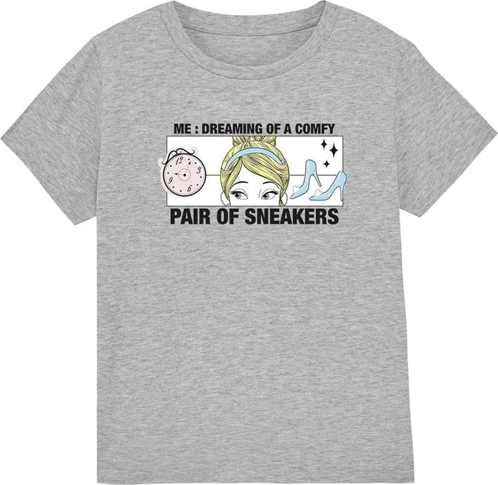 Actual product image Cinderella Childrens/Kids Dreaming Of Comfy Sneakers T-Shirt (140)