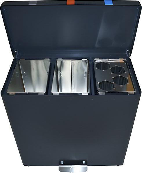 Actual product image ReinigungsBerater Waste separation system RecycloKick 3 waste separator 3 x 34 L graphite with three inner bins, (102 l)