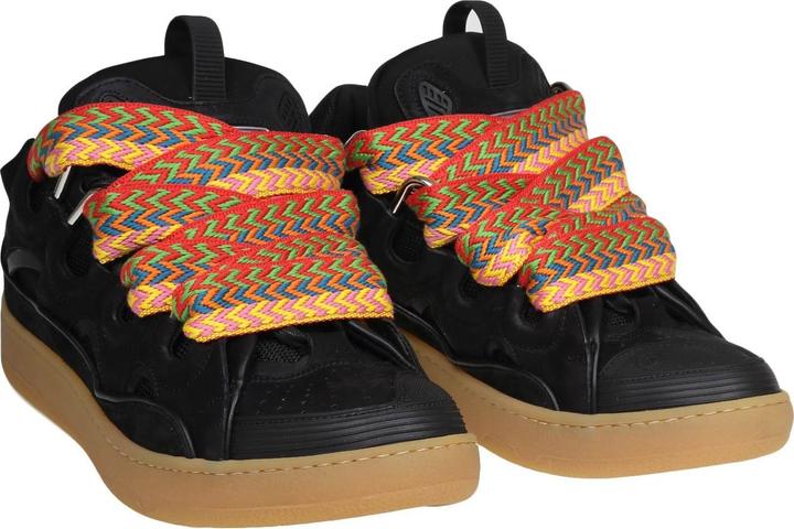 Produktbild Lanvin curb sneakers in leather and suede with multicolor laces (40)