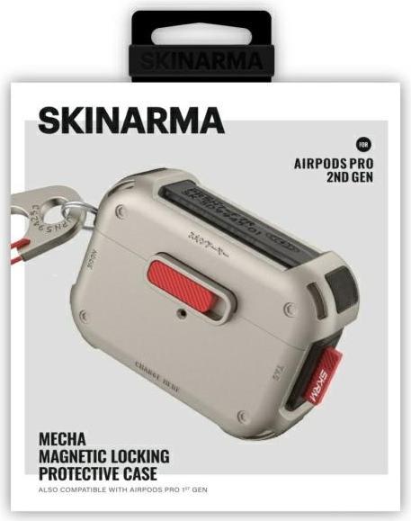 Productafbeelding Skinarma case Mecha AirPods Pro 2 titanium