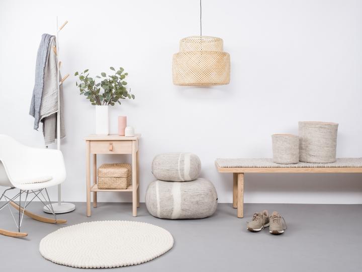 Actual product image Myfelt Linéa felt ball rug (Ø 120 cm)