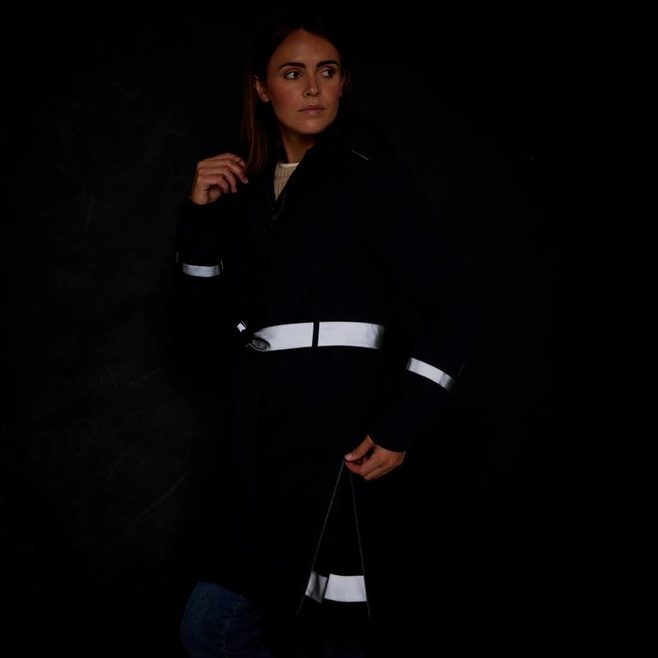 Actual product image Btwin Rain trench coat City 940 waterproof ladies navy blue (M)