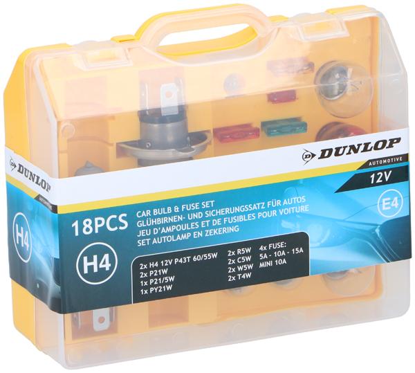 Immagine prodotto Dunlop Set di lampade per auto (H4, P21V, P21/5W, R5W, C5W, W5W, T4W)