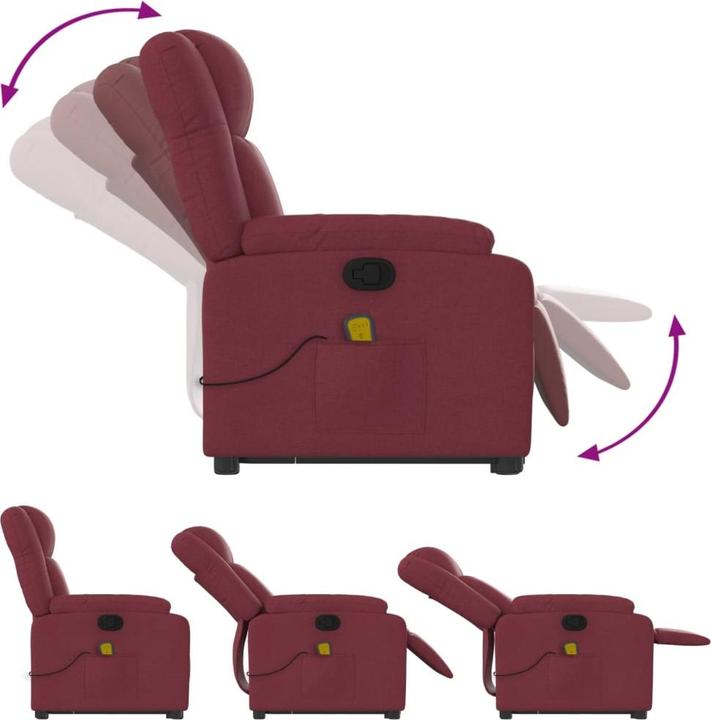 Actual product image VidaXL Massage chair with stand-up aid fabric