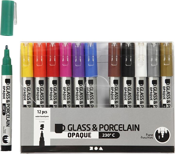 Produktbild Creativ Company Porzellanmarker und Glasmarker (Mehrfarbig, 2 mm, 12 x)