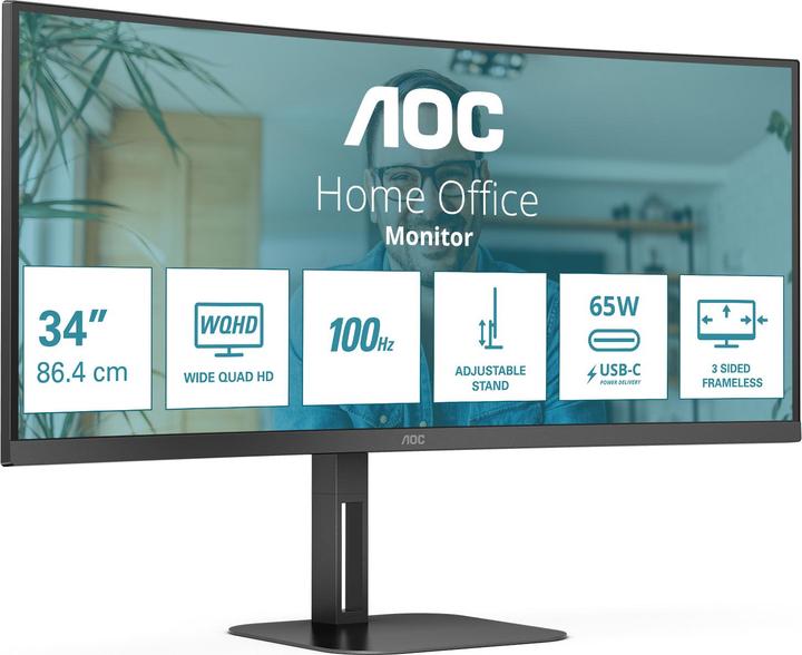 Actual product image AOC CU34V5C/BK (3440 x 1440 pixels, 34")