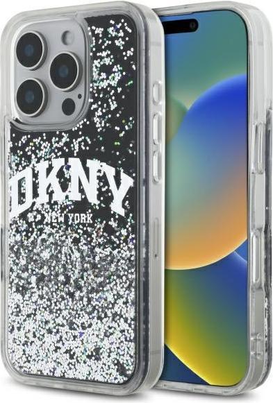 Produktbild DKNY DKHCP16LLBNAEK iPhone 16 Pro 6.3" black/black hardcase Liquid Glitter Arch Logo (Apple iPhone 16 Pro)