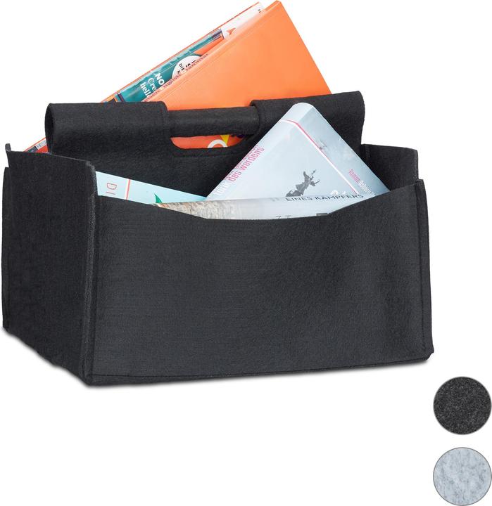 Actual product image Relaxdays Felt Newspaper Basket (32 x 29 x 24 cm)