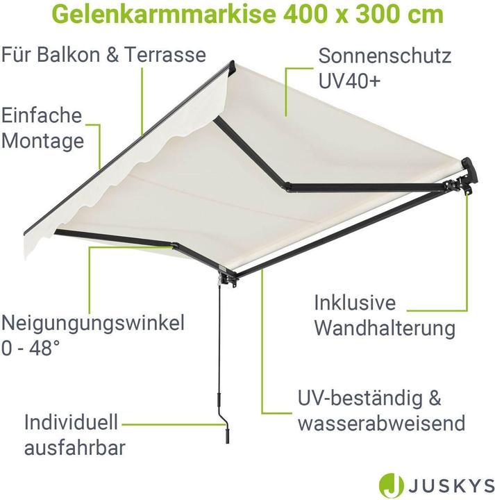 Image du produit Juskys Gelenkarmmarkise (4 m)