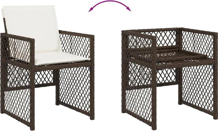 Produktbild VidaXL Gartenmöbel Essgruppe Gartengarnitur Sitzgruppe 13-tlg. Braun Poly Rattan (106 cm)