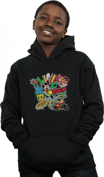 Actual product image Boys Teen Titans Go Robin Montage Hoodie (140, 146)