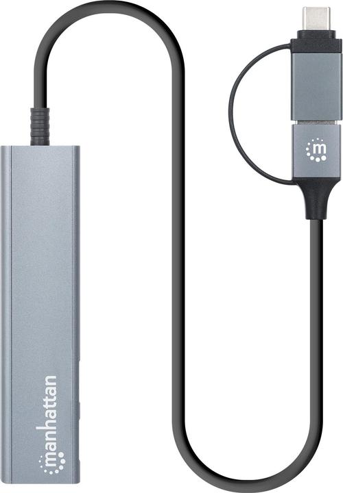 Produktbild Manhattan 4-Port USB 3.0 Typ-C / Typ-A Kombo-Hub 2x2 (USB-C, 4 Ports)