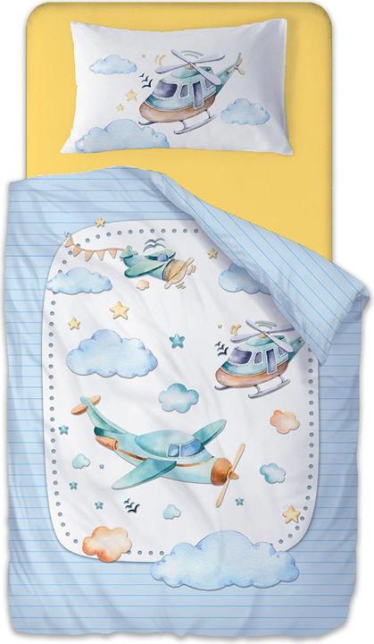 Immagine prodotto Cotton Box Biancheria da letto per bambini Aereo (100 x 135 cm, 40 x 60 cm, 35 x 45 cm)