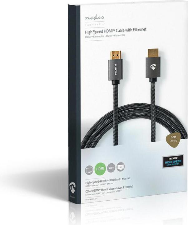 Immagine prodotto Nedis Cavo HDMI ad alta velocità con Ethernet| Spina HDMI| 4Ka60Hz| - Cavo - Digitale/D (5 m, HDMI)