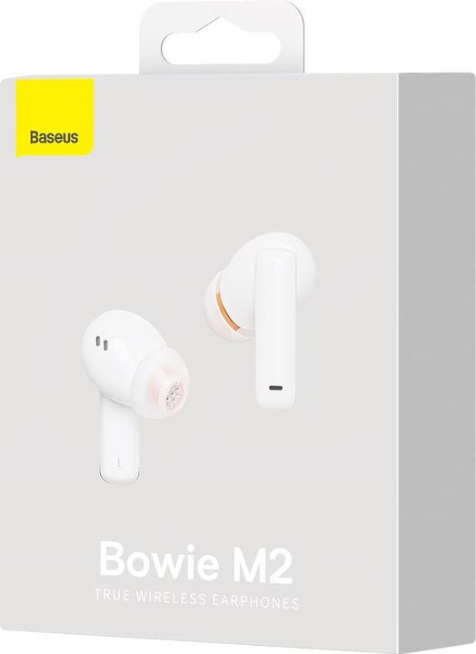 Actual product image Baseus Bowie M2 TWS earphones (white) (ANC, 5 h, Wireless)