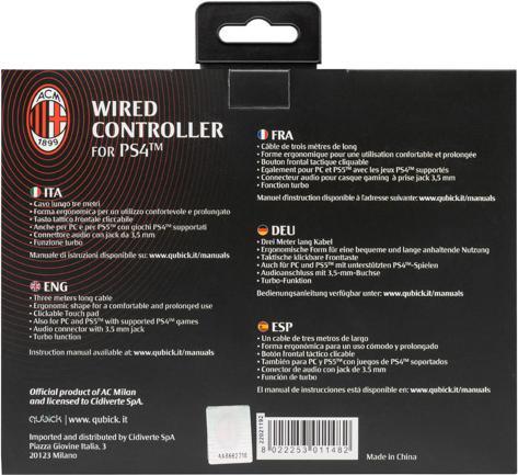 Immagine prodotto GED Wired Controller AC Milan 2.0 (PS4) (PS4, PC)