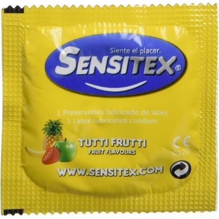 Immagine prodotto Sensitex "Tutti Frutti" 144 profilattici colorati e vegani - dalla Spagna, confezione stock (144 pz.)