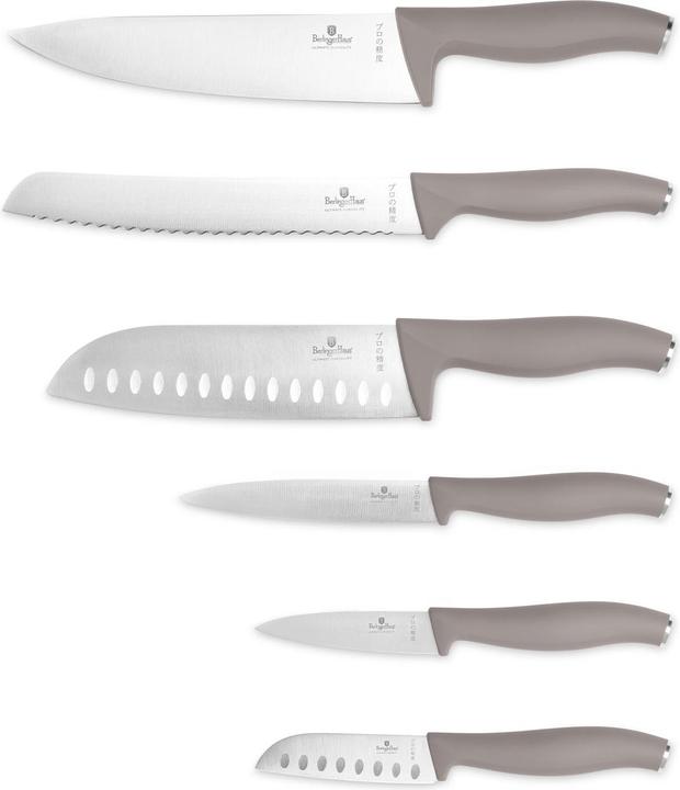 Immagine prodotto BerlingerHaus Set di coltelli di design, affilati a mano, 6 pezzi, tortora