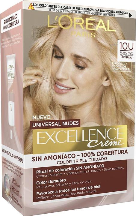 Image du produit L'Oréal Paris Excellence Creme Universal Nudes 10U - Teinture pour cheveux blond le plus clair (Nº 9.0-rubio muy claro)